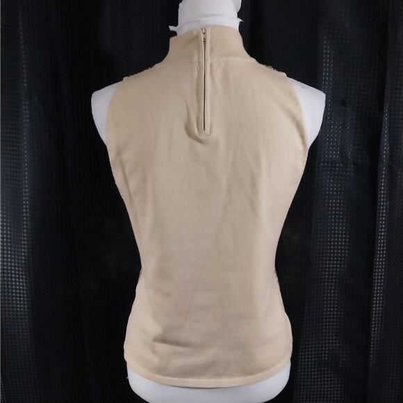 BELLDINI! GORGEOUS GOLDEN SEQUINNED SHEATH TOP, KNIT BASE, ZIPPER BACK! SZ L - Picture 6 of 10